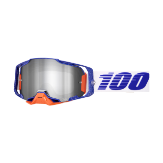 100% Motocross Goggle Armega Lavingaad - Mirror Silver Flash