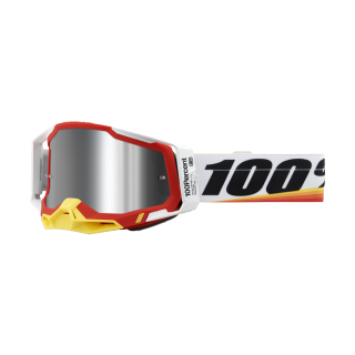100% Motocross Goggle Racecraft 2 Arsham Red - Mirror Silver Flash