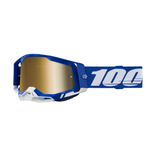100% Motocross Goggle Racecraft 2 Blue - Mirror True Gold