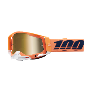100% Motocross Goggle Racecraft 2 Coral - Mirror True Gold