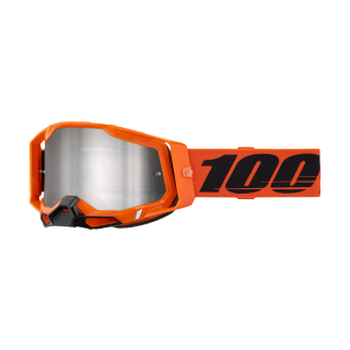 100% Motocross Goggle Racecraft 2 Neon Orange - Mirror Silver Flash
