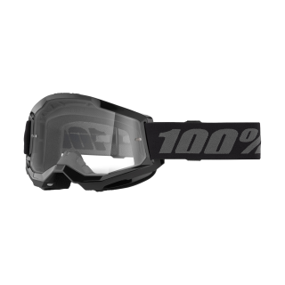 100% Motocross Goggle Strata 2 Black - Clear