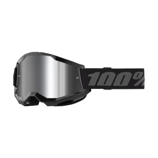 100% Motocross Goggle Strata 2 Black - Mirror Silver