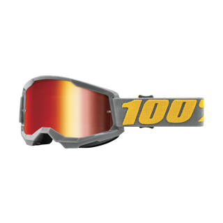 100% Motocross Goggle Strata 2 Izipizi - Mirror Red
