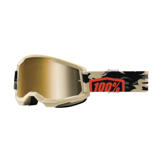 100% Motocross Goggle Strata 2 Kombat - Mirror True Gold
