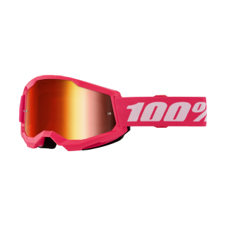 100% Motocross Goggle Strata 2 Pink - Mirror Red