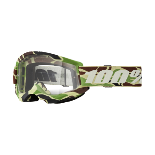 100% Motocross Goggle Strata 2 War Camo - Clear