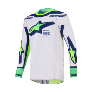 Alpinestars Motocross Jersey 2026 Supertech Vista - Light Grey / Fluo Yellow / Blue