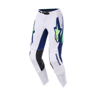 Alpinestars Motocross Pants 2026 Supertech Vista - Light Grey / Fluo Yellow / Blue
