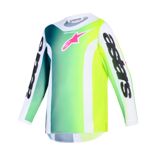 Alpinestars Youth Motocross Jersey 2026 Fluid Portl - Green / White / Black