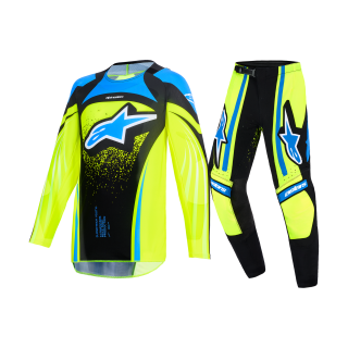 Alpinestars Youth Motocross Gear 2026 Supertech Nomur - Dark Navy / Fluo Yellow / Ucla / Blue
