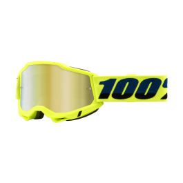 100% Motocross Goggle Accuri 2 Fluo Yellow - Mirror Gold