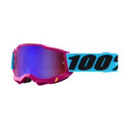 100% Motocross Goggle Accuri 2 Lefleur - Mirror Red / Blue