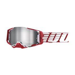 100% Motocross Goggle Armega Oversized Deep Red - Mirror Silver Flash