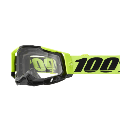 100% Motocross Goggle Racecraft 2 Neon Yellow - Clear