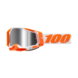 100% Motocross Goggle Racecraft 2 Orange - Mirror Silver Flash