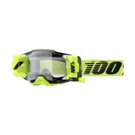 100% Motocross Goggle Roll-Off Armega Forecast Neon Yellow - Clear