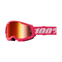 100% Motocross Goggle Strata 2 Pink - Mirror Red