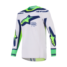Alpinestars Motocross Jersey 2026 Supertech Vista - Light Grey / Fluo Yellow / Blue