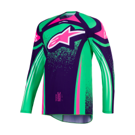 Alpinestars Motocross Jersey 2026 Techstar Nomur - Deep Purple / Green / Fluo Pink