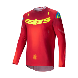 Alpinestars Motocross Jersey Supertech Maker - Red / Fluo Yellow