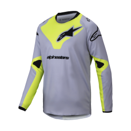 Alpinestars Youth Motocross Jersey Racer Veil - Grey / Fluo Yellow