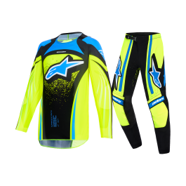 Alpinestars Youth Motocross Gear 2026 Supertech Nomur - Dark Navy / Fluo Yellow / Ucla / Blue