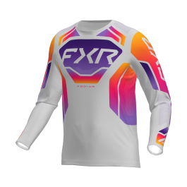 FXR Youth Motocross Jersey 2026 Podium - Grey / Purple / Tangerine
