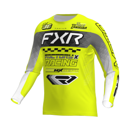 FXR Youth Motocross Jersey 2026 Podium - HiVis / Black / Grey