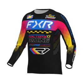 FXR Youth Motocross Jersey 2026 Podium - Black / Blue / Razz