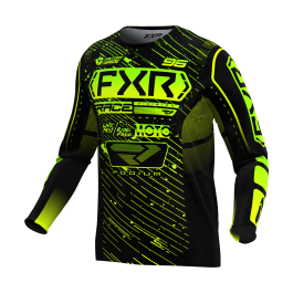 FXR Youth Motocross Jersey Podium - Black / HiVis / Lime