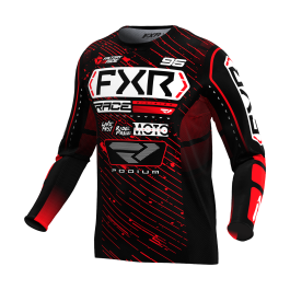 FXR Youth Motocross Jersey Podium - Black / Red