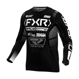 FXR Youth Motocross Jersey Podium - Black / White