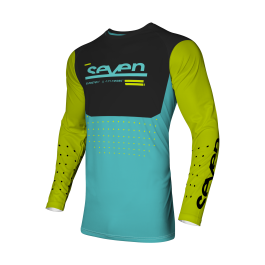 Seven Youth Motocross Jersey Vox Aperture - Flo Yellow / Blue