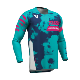 Thor Motocross Jersey 2026 Launchmode Bleach - White / Aqua