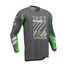 Thor Motocross Jersey 2026 Launchmode Futura - Charcoal / Green
