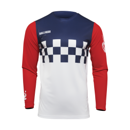 Thor Motocross Jersey Hallman Differ Cheq - White / Red / Blue