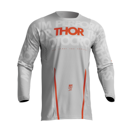 Thor Motocross Jersey Pulse Mono - Light Grey / Orange