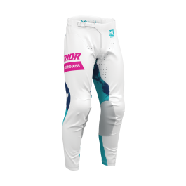 Thor Motocross Pants 2026 Launchmode Bleach - White / Aqua