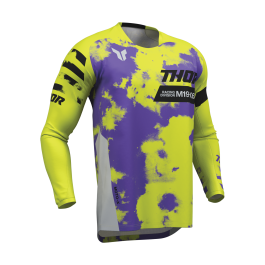 Thor Youth Motocross Jersey 2026 Launchmode Bleach - Grey / Acid