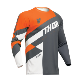 Thor Youth Motocross Jersey Sector Checker - Charcoal / Orange