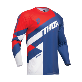 Thor Youth Motocross Jersey Sector Checker - Navy / Red