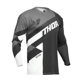 Thor Youth Motocross Jersey Sector Checker - Black / Grey