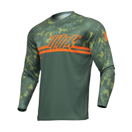 Thor Youth Motocross Jersey Sector Digi - Forest Green / Camo