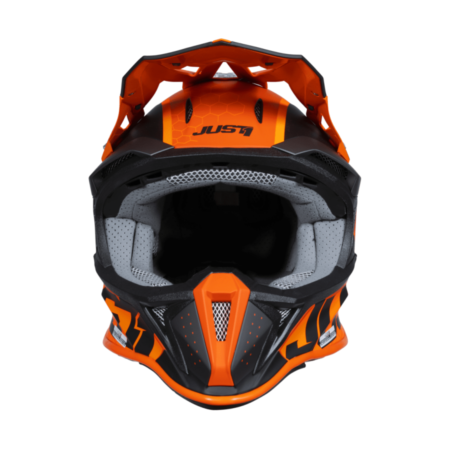 Just1 Motocross Helmet J18F Hexa - Orange / Black / Titanium – MX