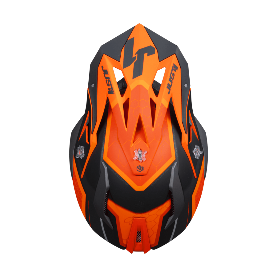 Just1 Motocross Helmet J18F Hexa - Orange / Black / Titanium – MX