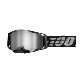 100% Motocross Goggle Armega Black - Mirror Silver
