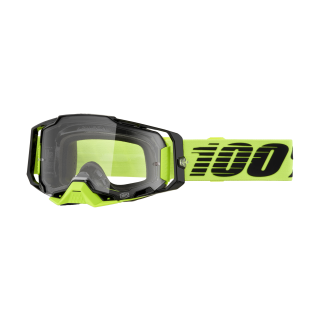 100% Motocross Goggle Armega Neon Yellow - Clear