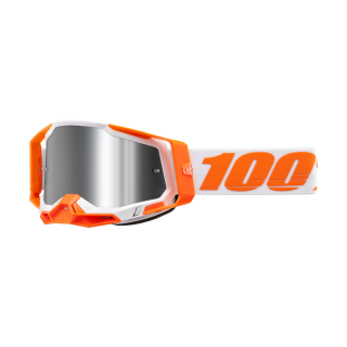 100% Motocross Goggle Racecraft 2 Orange - Mirror Silver Flash