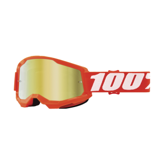 100% Motocross Goggle Strata 2 Orange - Mirror Gold
